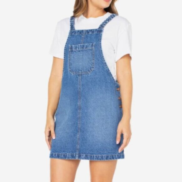 Celebrity Pink Dresses & Skirts - NWT Celebrity Pink Women Denim Cotton Pinafore Dress, size M